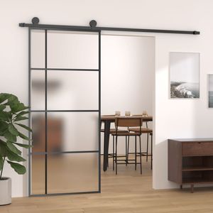 อลูมิเนียมสีดำ35.4 "x 80.7" และประตูบานเลื่อนกระจกฝ้า esg - Product Image 1