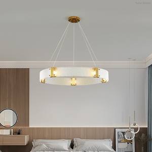 Lampes suspendues nordiques pour salon, chambre à coucher, restaurant, verre décoratif, luminaires suspendus ovales, lustre LED - Product Image 4