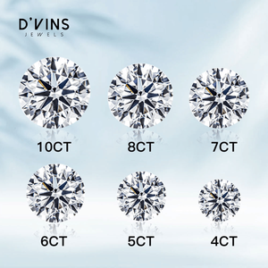 Bijoux D'vins, diamant créé en laboratoire certifié IGI, couleur D, 0,3 ct, 0,5 ct, 1 ct, 1,5 ct, 2 ct, 3 ct, 4 ct, 5 ct, 6 ct, VVS, VS, taille ronde. - Product Image 1