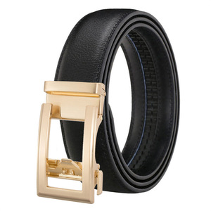 Cinturón de Cuero Genuino para Hombre, con Hebilla Automática Dorada, Estilo Casual y de Negocios, Longitud Personalizada por el Fabricante - Product Image 2