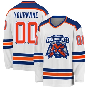 Maillot de hockey 3D personnalisé OMMIZ INDUSTRY rouge-blanc royal avec col lacé, motif Père Noël, le plus vendu en gros - Product Image 3