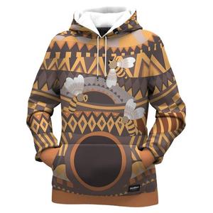 Sweat-shirt à capuche pour homme, imprimé psychédélique abstrait, manches régulières, tricoté en polyester, style automne - Product Image 5