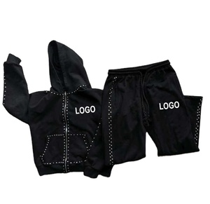 Survêtements à rivets lourds personnalisés du fabricant OEM Ensemble de sweats de sport à capuche pour hommes Sweat à capuche de maternité uni - Product Image 1