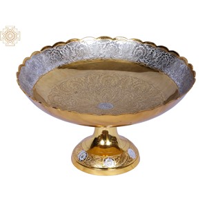 Cuenco de latón de 11 pulgadas hecho a mano, objeto decorativo indio hecho a mano - Product Image 2