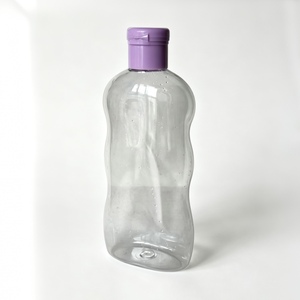 Bouteille en plastique PET transparente de 300 ml avec bouchon à clapet violet, récipient vide portable pour cosmétiques, shampoing, lotion, savon liquide - Product Image 4