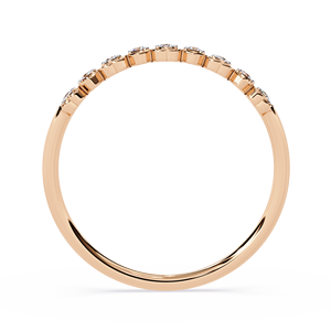 แหวนเพชรทรงกลมแบบเรียงซ้อนสำหรับผู้หญิง ทองคำแท้ 14k เหมาะสำหรับเป็นของขวัญในโอกาสหมั้น วันครบรอบแต่งงาน - Product Image 2