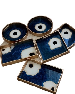 Plateau de service en résine époxy durable, fait à la main, essentiel de cuisine pour la maison, le restaurant, l'hôtel et la décoration. - Product Image 1