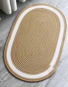 Alfombras Trenzadas Ovaladas de Yute y Algodón para Exteriores, Alfombra y Tapete de Lujo Personalizados para Exteriores, Balcón, Mesa de Centro Estilo Boho, Antideslizante para Dormitorio - Product Image 4