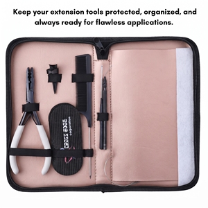 Kit de herramientas para extensiones de cabello Microlink de salón: Alicates de crimpado de cuentas de 2 orificios, gancho de tracción, herramienta de bucle de alambre, agujas para coser tramas - Product Image 3