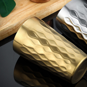 Tasse à café isotherme à double paroi en acier inoxydable 304 Bold Blossom Classic, écologique, isolation thermique 6 heures, argent et or, idéale pour un cadeau - Product Image 5