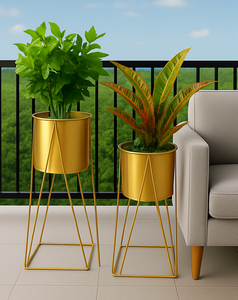 Soporte de Metal Alto para Macetas con Maceta Dorada, Diseño Artesanal Resistente para Macetas Pesadas y Decoración Elegante para el Hogar - Product Image 6