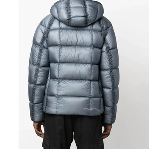 Chaquetas para Hombre, Chaqueta Acolchada Personalizada con Capucha Gris, Ligera, Rellena de Burbujas, de Poliéster, con Parche de Logotipo, al por Mayor - Product Image 2
