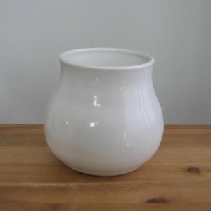 Glossy Porcelain Ceramic Utensil Holder Rounded Belly Design Smooth Finish High <b>Fired</b> Durable Kitchen Counter Storage Organizer - Product Image 2