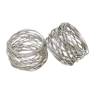 Ensemble décoratif de 12 porte-serviettes en fer avec finition embossée et polie or pour centre de table, idéal pour offrir - Product Image 6