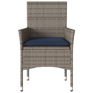 Juego de muebles de patio con 2 sillas de poliratán gris con cojines - Product Image 5