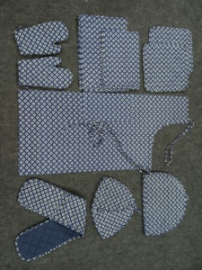 Classic <b>Bib</b> <b>Apron</b> Cotton Woven Blue White Pattern Machine Washable Daily Cooking Use - Product Image 6