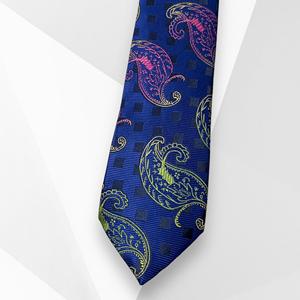 Corbata de Seda Azul Rey con Diseño Paisley para Hombre |   Accesorio de Moda Elegante y de Alta Calidad para Bodas, Eventos Formales y Negocios. - Product Image 1