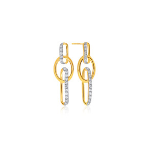 Pendientes de Diamantes Esféricos Glamurosos, Minimalistas, de Oro Amarillo, con Diamantes Cultivados en Laboratorio, Corte Brillante Redondo - Product Image 3