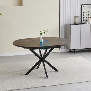 Mesa de Comedor Redonda Extensible de Diseño Moderno, Fabricada en MDF con Patas de Metal, para 4 Personas, Ideal para Hogar, Oficina, Apartamento, Sala de Estar y Hotel - Product Image 4