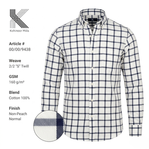 เสื้อเชิ้ตผ้าทวิลล์คอตตอน 100% ย้อมสีแบบพิเศษ ปกติดกระดุม ตะเข็บตัดกัน ทรงปกติ สวมใส่ได้ทั้งในออฟฟิศ ลำลอง และสตรีทแวร์ สำหรับฤดูใบไม้ผลิ - Product Image 1