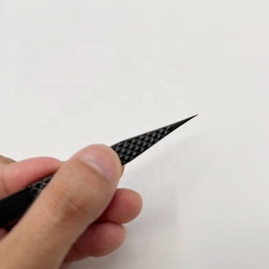Pinzas de Extensión de Pestañas de Acero Inoxidable de Alta Precisión con Punta Puntiaguda y Agarre de Diamante, Multifuncionales, Color Negro Plasma, para Maquillaje - Product Image 3