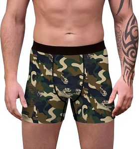 OEM Wholesale 88% Polyester, 12% Spandex Custom Anti-Wrinkle Mid-Rise Boxer Briefs Quick Dry <b>Camouflage</b> Printed Men's Underwear - Product Image 2