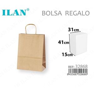 Sacchetto Regalo in Carta ILAN 31x41x15cm Kraft Marrone Ecologico - Product Image 3