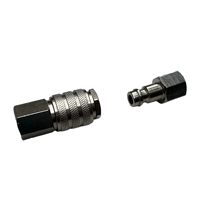 Raccord rapide pneumatique en laiton de type mini européen, nickelé, compatible OEM et interchangeable avec le type Rectus 21