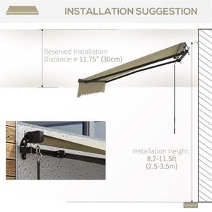 Tenda da Sole Estensibile in Lega di Alluminio per Finestre e Porte, Operazione Manuale, Copertura per Balcone e Patio con Protezione dalla Pioggia in PC Rivestito - Product Image 5