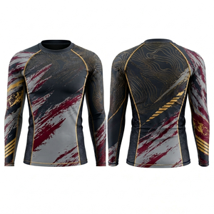Maillot de compression haute qualité MMA BJJ Rash Guard pour la gym et le combat, manches longues, séchage rapide, respirant, logo personnalisé, OEM, vente en gros - Product Image 5