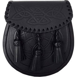 Sporran de Cuero Vegano Trenzado con Nudo Celta y Correa de Cadena, Accesorio Tradicional Escocés para Trajes - Product Image 2