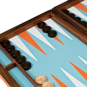 Customized Premium Quality PU Leather <b>Backgammon</b> Case Nifty Playing Surface Board Dice Packaging Trictrac <b>Set</b> - Product Image 3