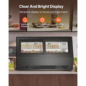Frigorifero Commerciale a 2 Livelli da 7.1 Cu.Ft./190L per Esposizione Pasticceria con Illuminazione a LED - Product Image 3