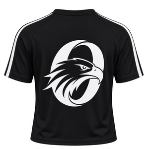 Maillot de cheerleading noir et blanc à manches courtes, vêtements de sport personnalisés pour équipe, maillot de sport, uniforme d'entraînement et de performance pour cheerleading - Product Image 2