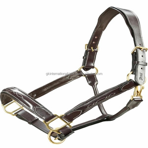 High Quality English Leather Anatomic Horse <b>Halter</b> Comfortable Padding Fancy Stitching Adjustable Leather Horse <b>Halter</b> - Product Image 2
