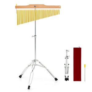 Carillon à vent à une rangée avec 36 tubes, support trépied réglable, instrument de percussion portable pour église, groupe, orchestre - Product Image 1