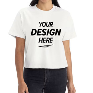 Women's <b>White</b> Crop <b>T</b>-<b>Shirt</b> Short Sleeve O-Neck Slim Fit 100% Cotton Solid Casual Summer Top Breathable Jersey <b>Cropped</b> <b>T</b>-<b>Shirt</b> - Product Image 4