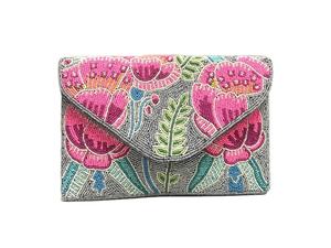 Solder <b>bags</b> Seed Beads Embroidery <b>Clutch</b> <b>Bag</b> Beaded <b>Clutch</b> Intricate Design Artisanal Floral Motif Hand stitched <b>Small</b> Beads - Product Image 5