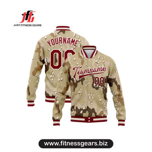 เสื้อแจ็คเก็ตวาร์ซิตี้แบบกำหนดเองสำหรับผู้ชาย สีดำลายเสือเหลือง พิมพ์ลายแบบซับลิเมชั่น สวมใส่สบายๆ ในฤดูใบไม้ร่วง - Product Image 4