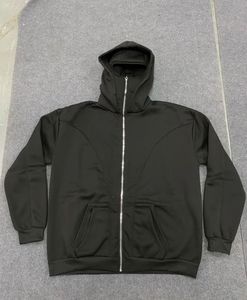 Sudadera con capucha y cremallera estilo vintage, diseño de doble gorro resistente al frío, lavado ácido, estilo gótico, oversize, para hombre y mujer - Product Image 3