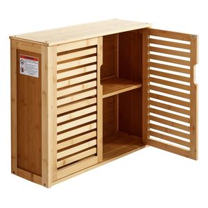Armadietto da Bagno a Parete con Ripiani Regolabili, 3 Livelli di Altezza, 2 Ante, Mobiletto Portamedicinali, Unità di Stoccaggio a Muro - Product Image 1