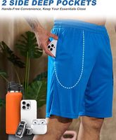 Shorts de sport pour hommes à séchage rapide, taille élastique, 100 % polyester, maille unie, pour entraînement sportif et gym, designs personnalisés