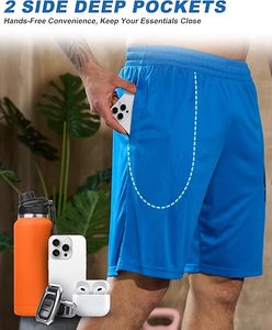 Pantalones Cortos Deportivos para Hombre, de Secado Rápido, Cintura Elástica, para Entrenamiento, Gimnasio, Diseños Personalizados, Pantalones Cortos de Malla - Product Image 2