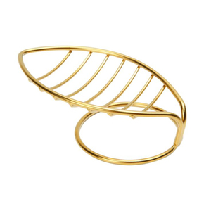 Modern Rose Gold Metal Wire Soap Dish Holder With <b>Draining</b> Design Stylish <b>Bathroom</b> & Kitchen Countertop Accessory - Product Image 2