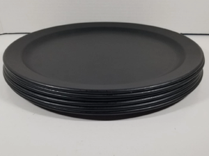 Assiette de Présentation Noir Mat, Assiette de Présentation en Mélamine Noir Satiné Métallisé, Assiette de Service Moderne Minimaliste à Base Noire - Product Image 6