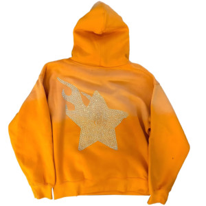 Men's Custom Logo hoodies rhinestone graphic angel <b>star</b> <b>design</b> oversized streetwear premium cotton fleece unisex style Hoodies - Product Image 2