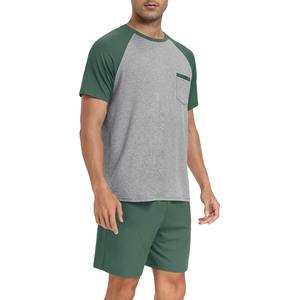 High Quality Summer Casual Men's Knitted Tracksuit <b>Twin</b> <b>Set</b> Breathable Quick Dry Cotton Tee Shirt Shorts <b>Set</b> - Product Image 3