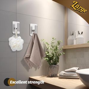 Ganci Adesivi in Acciaio Inox Resistenti, Capacità Massima 26 lb, Impermeabili, per Appendere Asciugamani, Cappotti e Accappatoi - Product Image 4