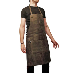 New Custom Vintage Work Wear High Quality Breathable Comfortable Unisex Leather <b>Apron</b> for Restaurant & Bar Use - Product Image 2