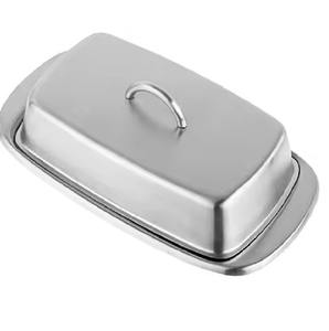 Mantequillera de acero inoxidable para mesa de comedor con tapa, caja de almacenamiento para cocina, desayuno - Product Image 2
